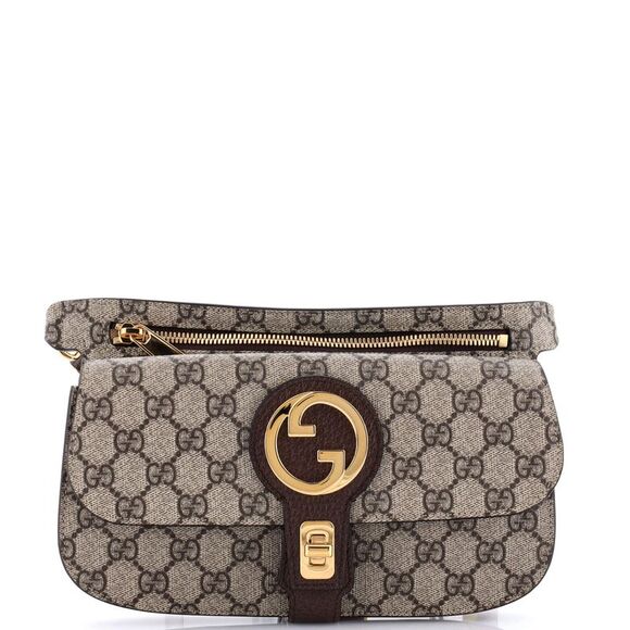 Gucci Handbags - Gucci Blondie Flap Pocket Belt bag GG Coated Canvas Brown